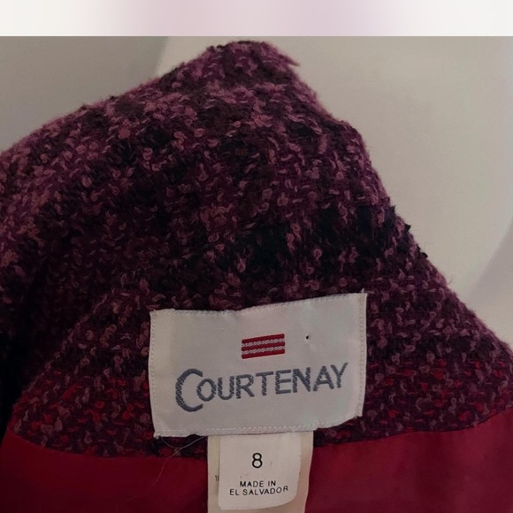 Vintage Courtenay Wool Pink and Black Plaid Blazer Light Academia Preppy Twee - Picture 3 of 6